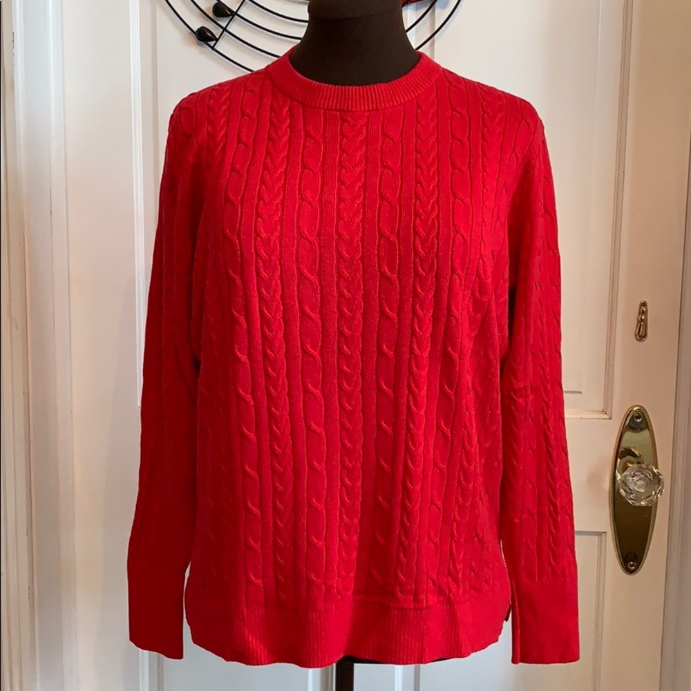Red Cable Knit Sweater